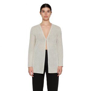 St. John evening cream sequin crystal cardigan size 10